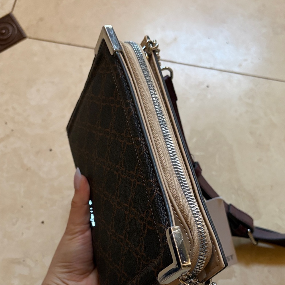 Nine West Dark Brown Crossbody Bag with Silver Accents - Picture 6 of 6